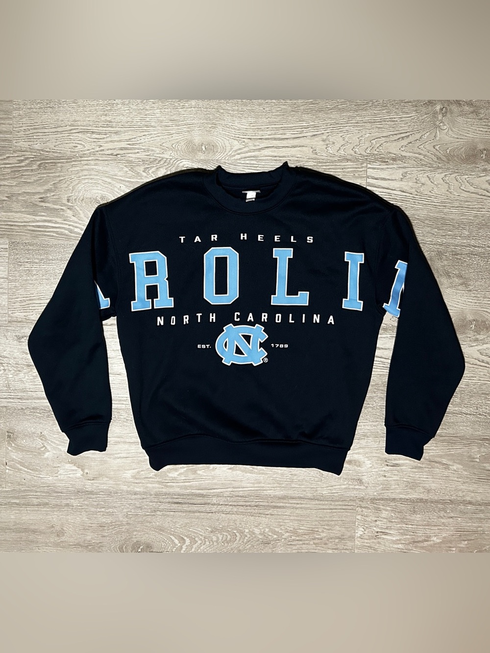 North Carolina Tar Heels Navy & Carolina Blue Crewneck Sweatshirt